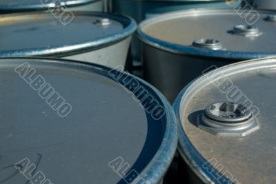 Silver 44 Gallon Drums