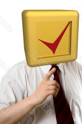 The young man on a white background