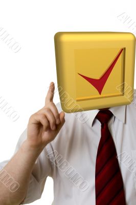 The young man on a white background