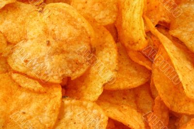tasty potato crisps  background