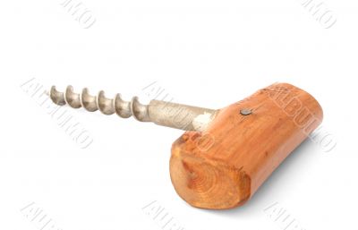 vintage cork-screw on white