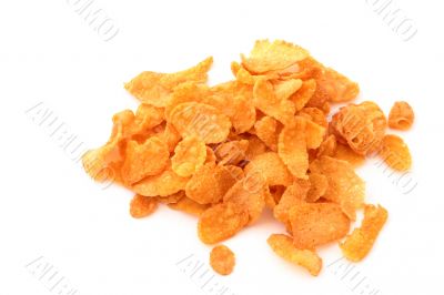 cornflakes pile on white