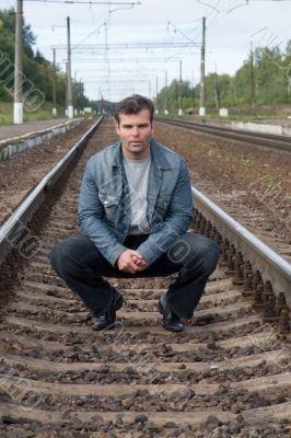 man against the railway