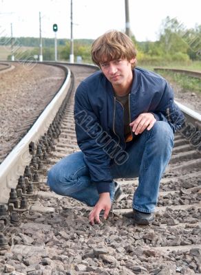 man against the railway