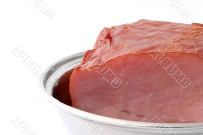 juicy loin inside a metal platter