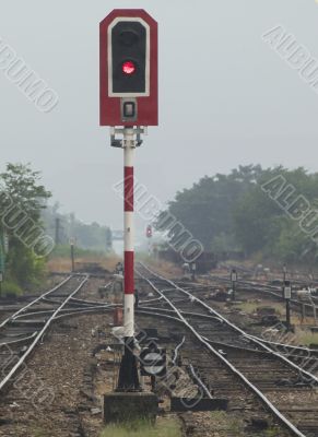 Railway signal and tracks