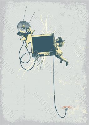 Two  cupids  and TV