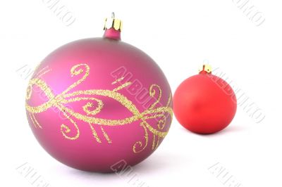 red christmas balls - isolated