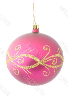 purple christmas ball - isolated