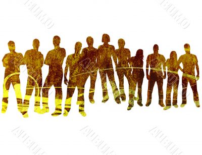 textures style of people silhouettes