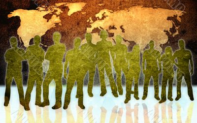 textures style of people silhouettes