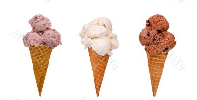 Three Ice Cream Cones