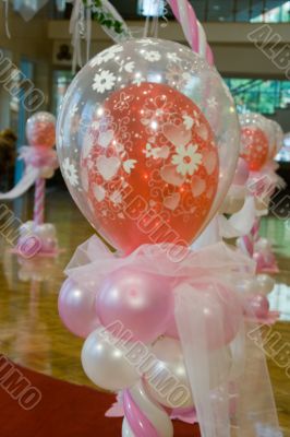 Wedding hall. Ornaments from balloons.