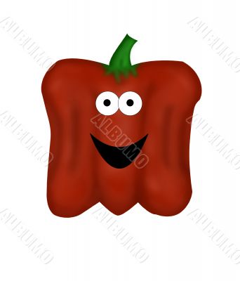Red Cartoon Bell Pepper