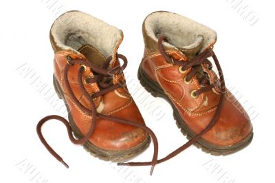 leather boots on white