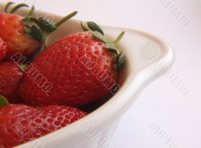 Strawberries in White Bowl