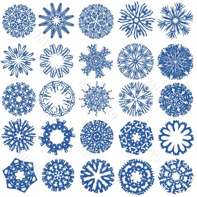 a collection of snowflakes
