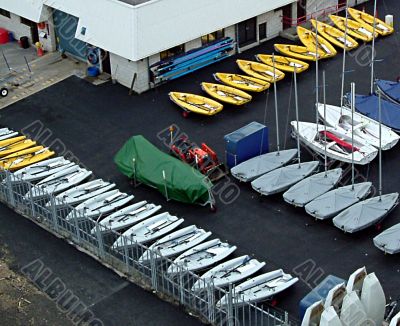 view of boatyard from above