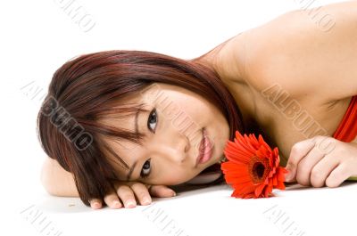 Woman And Flower