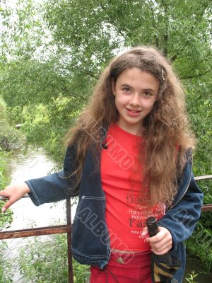 The girl on bridge