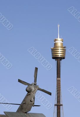 Sydney Tower And Helicopter Rotor