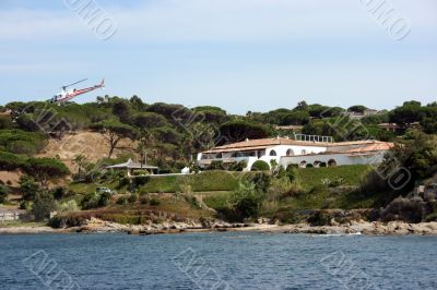 Villa with helicopter