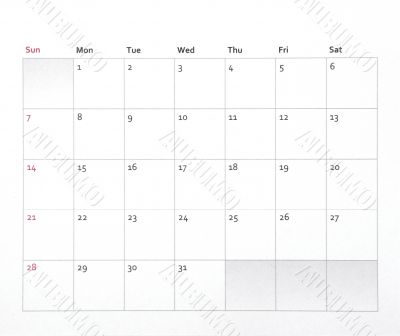 Empty Calendar