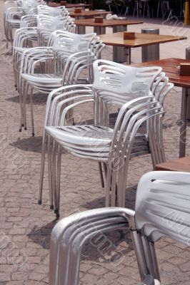 Stacked Silver Chairs