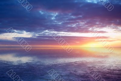 abstract ocean and sunset