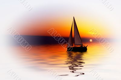 Sailing and sunset