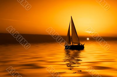 Sailing and sunset