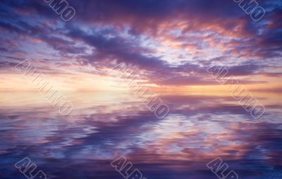 abstract ocean and sunset