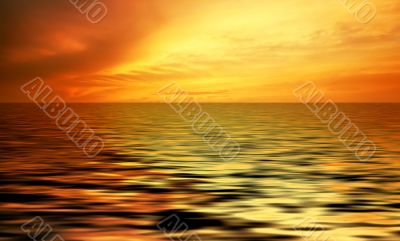 abstract ocean and sunset