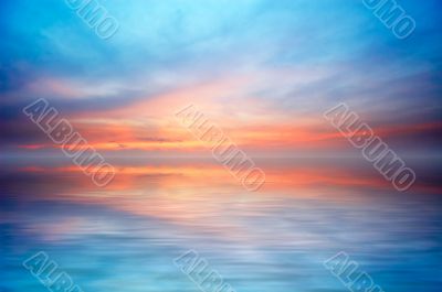 abstract ocean and sunset