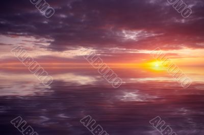 abstract ocean and sunset