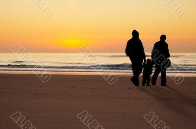 family at the beach