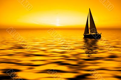 Sailing and sunset