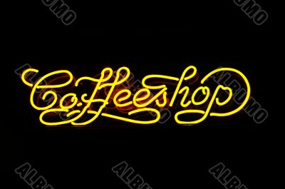 neon sign of a coffeshop