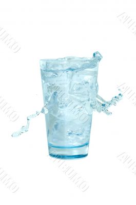 glass with splashing water