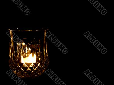 Whiskey Glass with Candle