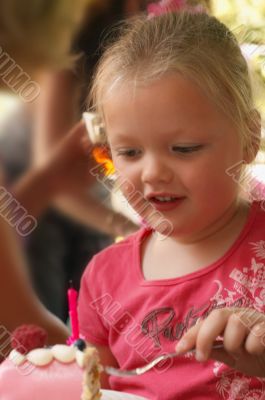 young girl on birthday