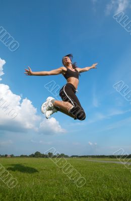 woman jumping