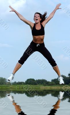 woman jumping