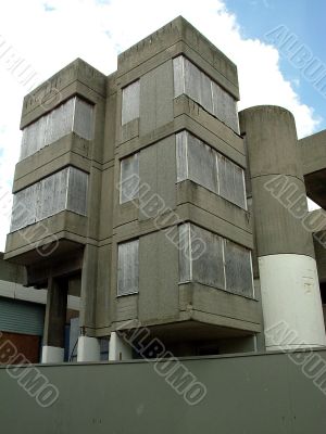 Boarded up building