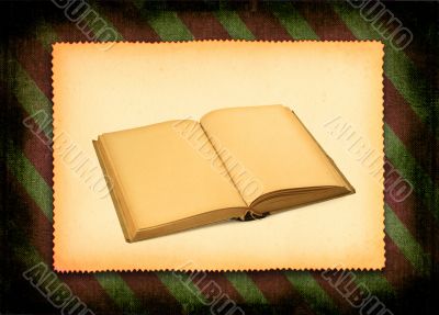 book against retro background