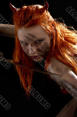 red devil girl with a knife #2