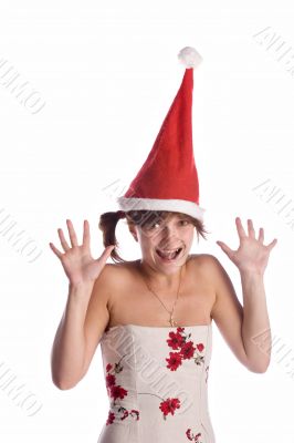 surprised Santa girl