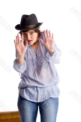 woman in hat