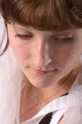 woman in white headscarf