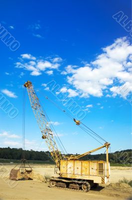 excavator with empty cabin
